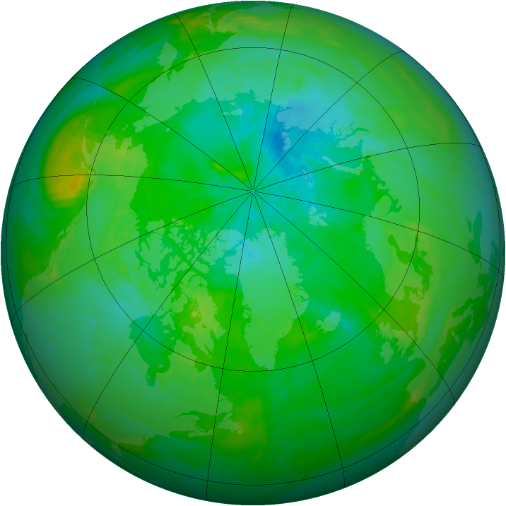 Arctic ozone map for 20 August 1981
